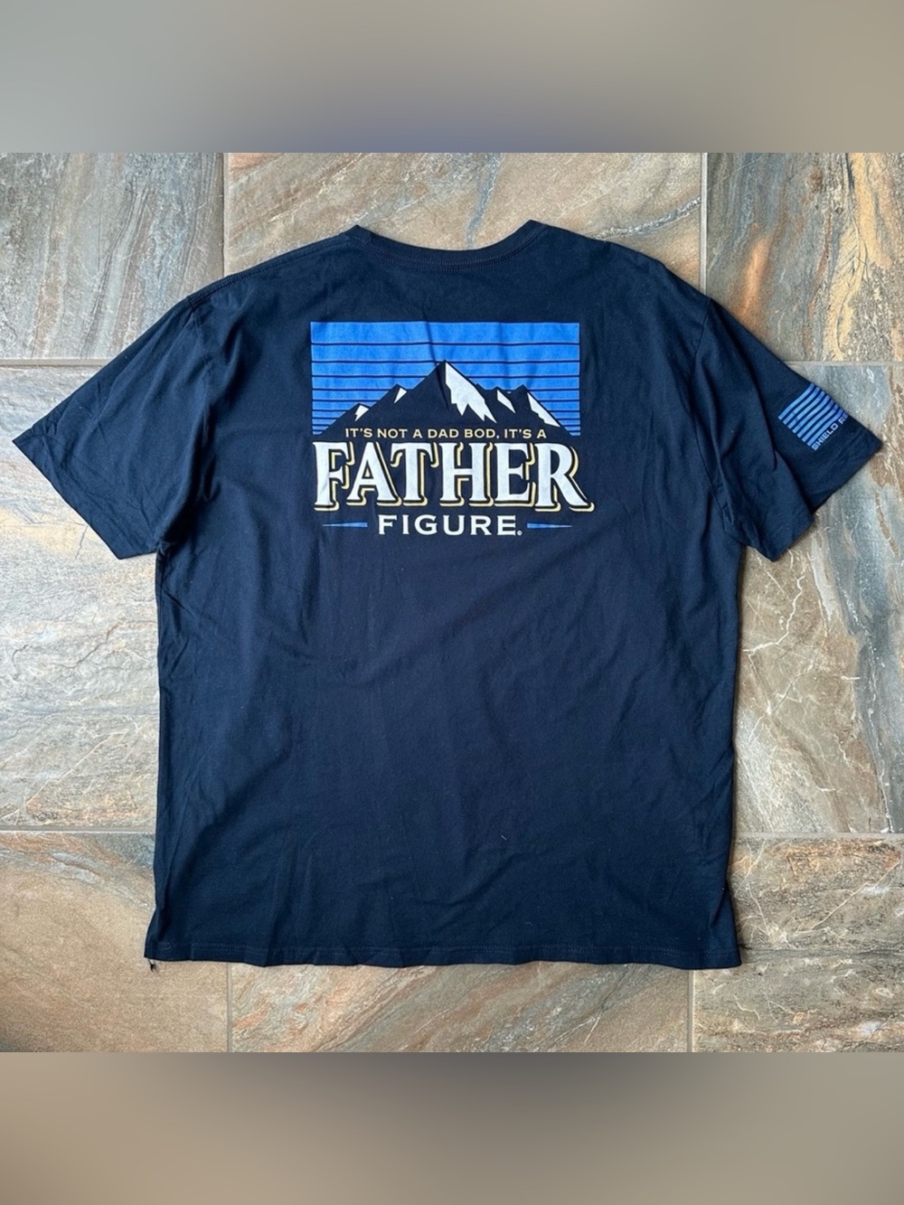 Shield Republic Father Figure Shirt Men's Size 2XL Navy Blue Short Sleeves